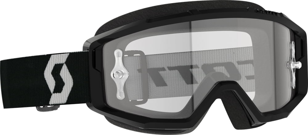 Scott Primal Clear MX Offroad Goggles Black/White w/Clear Lens