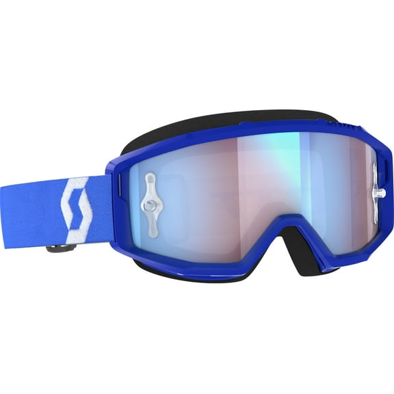 Scott Primal MX Offroad Goggles Blue/White w/Blue Chrome Lens