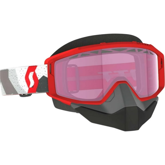 Scott Primal Snow Cross Goggles (One Size Fits Most, Camo White/Red / Rose Lens)