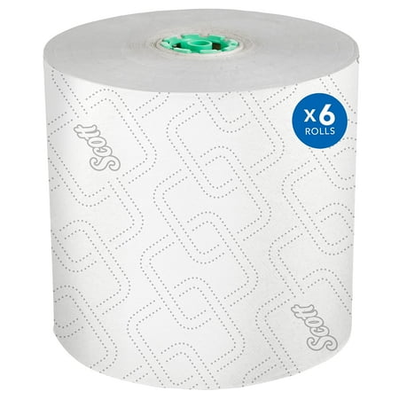 Scott Pro High-Capacity Hard Roll Towels (25700), With Elevated Design And Absorbency Pockets, For Green Core Dispensers, White, (1,150,/Roll, 6 Rolls/Case, 6,900,/Case)