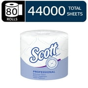 Scott Standard Roll Bulk Toilet Paper (04460), 2-Ply, Individually Wrapped, 80 Rolls of 550 Sheets