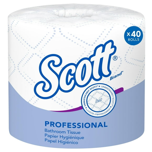 Scott Professional Standard Roll OKA4Bulk Toilet Paper (48040), 2-Ply, Elevated Design, White, Individually Wrapped (40 Rolls of 550 Sheets, 22,000 Sheet Total)