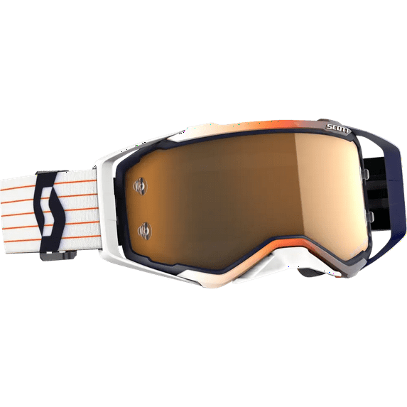Scott Prospect Amplifier MX Offroad Goggles Blue/White w/Gold Chrome Lens