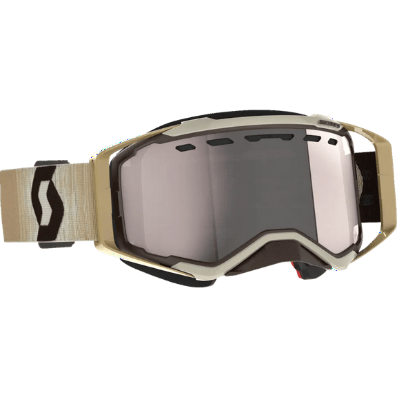 Scott Prospect Snowcross Goggles (One Size Fits Most, Beige/Brown / Silver Chrome Works Lens)