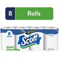 Scott RapidDissolving Toilet Paper, 48 Rolls, Bath Tissue (6 packs of