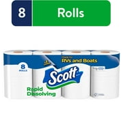 Scott Rapid-Dissolving Toilet Paper for RVs & Boats, 8 Double Rolls