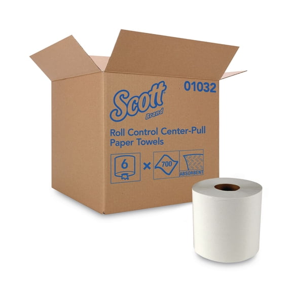 Scott Roll Control Center-Pull Paper Towels White - Paper - Absorbent