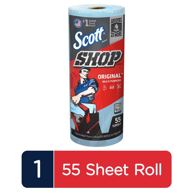 Scott Shop Towels, 1 Roll, 55 sheets