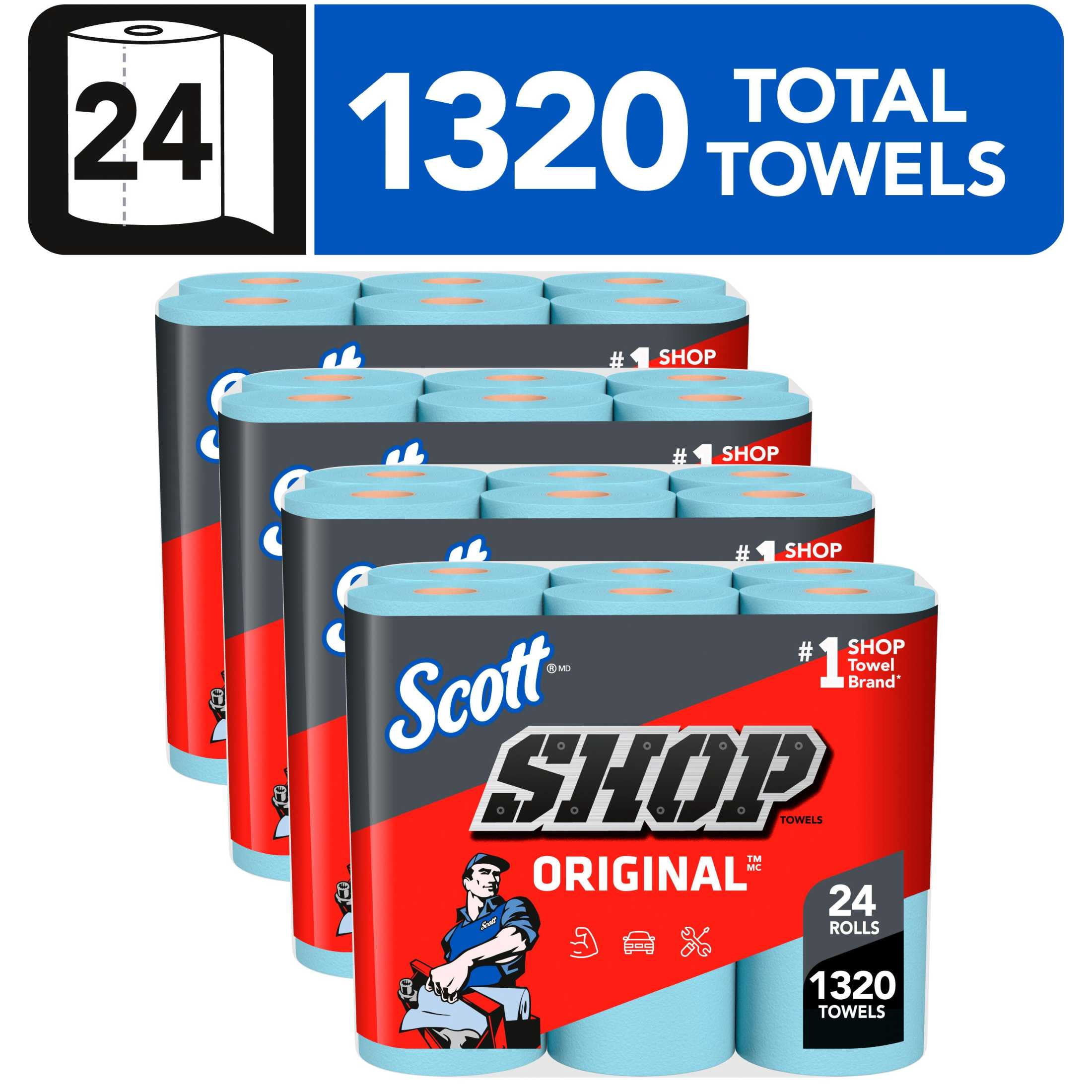 Scott Shop Towels, 6 Rolls, 55 Sheets Per Roll, Multi-Purpose, Blue