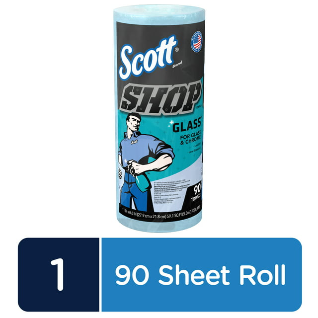 Scott Shop Towels Glass, 1 Roll, 90 sheets