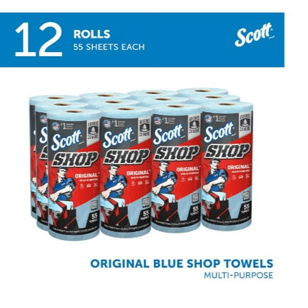 Scott Shop Towels Original - 12 Rolls - 55 Towels/Roll , 660 Towels - Blue
