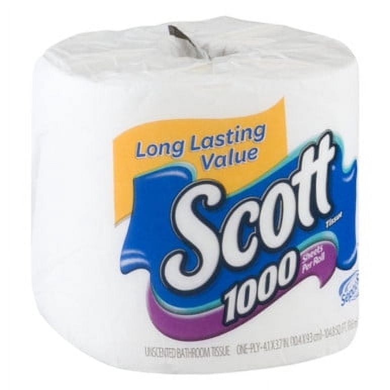 Scott Single Roll White Bathroom Tissue, 1000 Count, 36 Rolls - Walmart.com