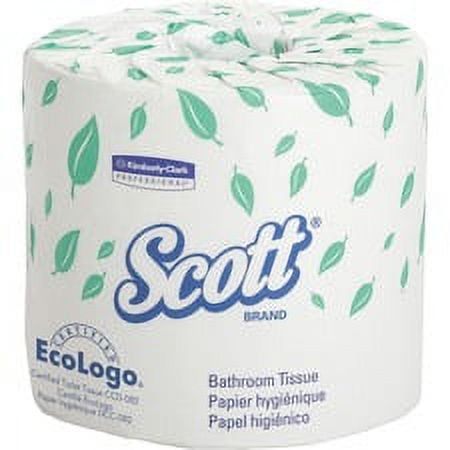 Scott Standard Bathroom Tissue - 1 Ply - 4" x 4.10" - 1210 Sheets/Roll - White - For Bathroom - 80 / Carton