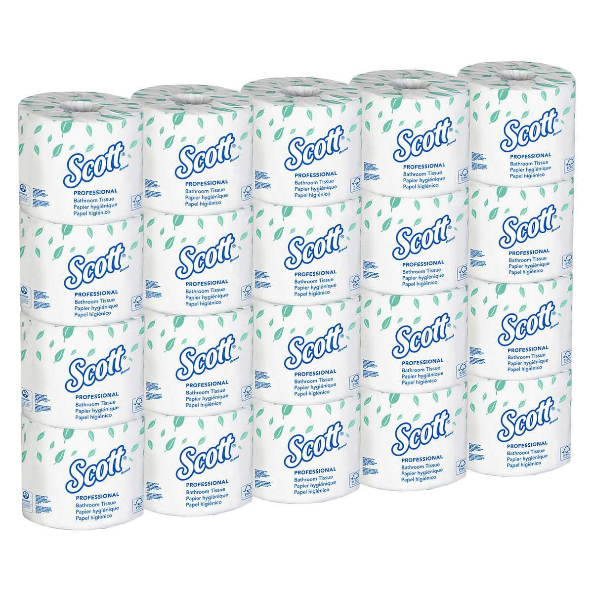 Scott Standard Roll Bath Tissue 2-ply, White, 20-count