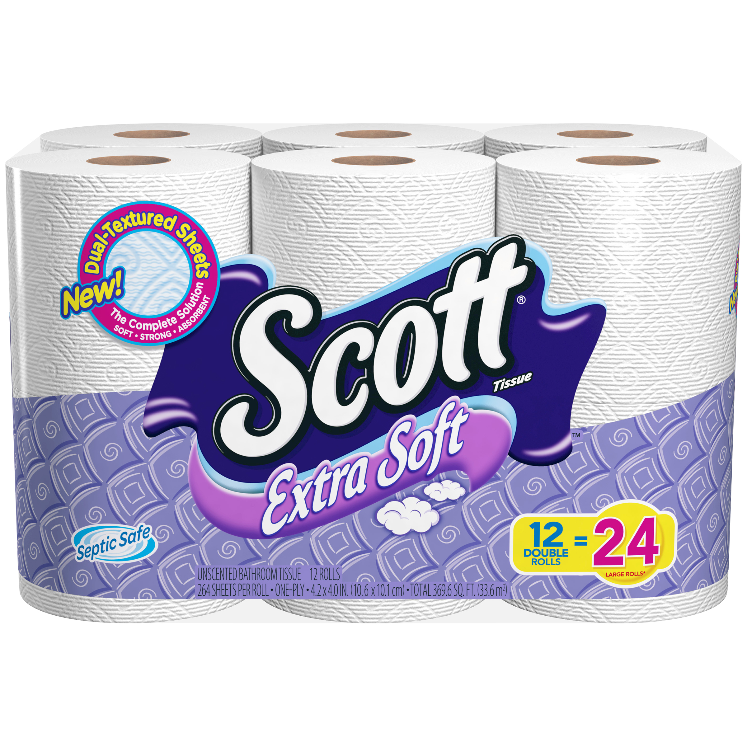 Scott Toilet Paper, Extra Soft, 12 Double Rolls - image 1 of 6