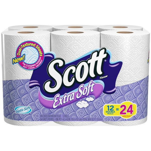 Scott Toilet Paper, Extra Soft, 12 Double Rolls