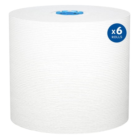 Kleenex® Hard Roll Paper Towels, Bulk (25637), Hardwound, Premium Absorbency Pockets™, for Blue Core Dispensers, White, (700'/Roll, 6 Rolls/Case, 4,200'/Case)