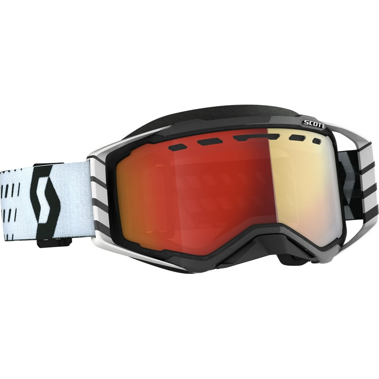 Scott USA Prospect Snowcross Goggles OSFM Black White Enhancer Red Chrome Lens