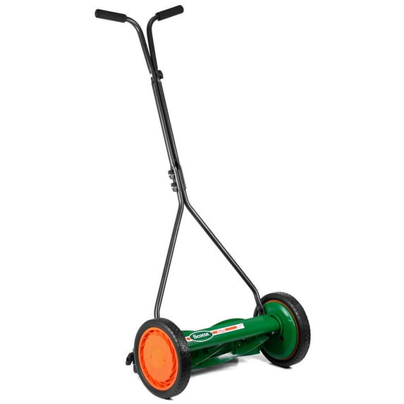 Scotts 415-16S Push Reel Lawn Mower 16" – Manual Grass Cutter, 5-Blade, Green