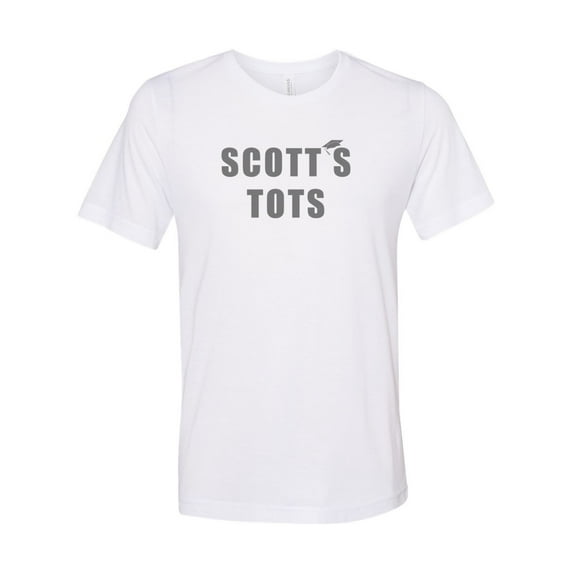 "Scott's Tots Shirt, The Office Tee, The Office Shirt, Sublimation T, Unisex, Michael Scott, Funny Tees, Gift For Him, Mom Shirt, Tots, White, XL"