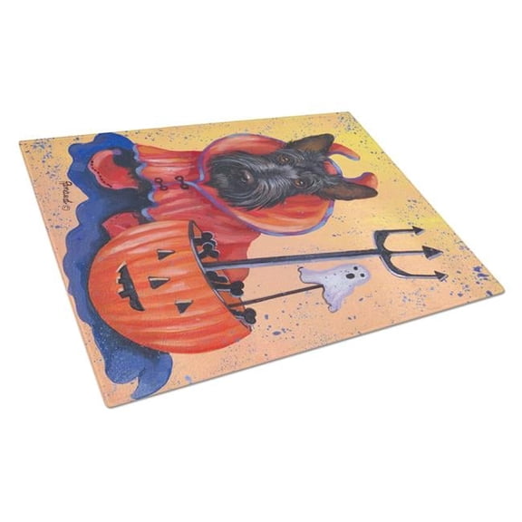 Scottie Boo Hoo Halloween Glass Cutting Board - Large