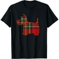 thumbnail image 1 of Scottie Dog Scottish Terrier Royal Stewart Tartan Red Plaid T-ShirtMen and women, White Black T-shirt, size: Extra large S-1823XL, 1 of 4