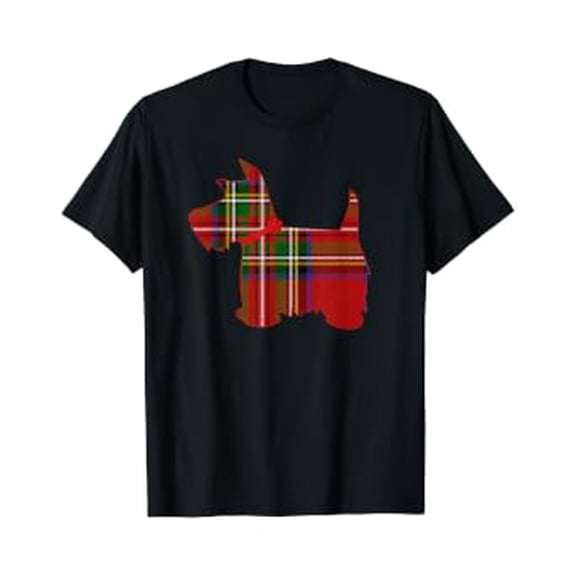 Scottie Dog Scottish Terrier Royal Stewart Tartan Red Plaid T-Shirt