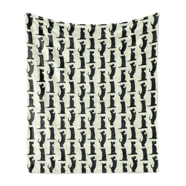 Scottie Dog Soft Flannel Fleece Blanket, Happy Playful Terrier Dogs on Diagonal Checkered Rhombus Patterned Background, Cozy Plush for Indoor and Outdoor Use, 70" x 90", Multicolor, by Ambesonne