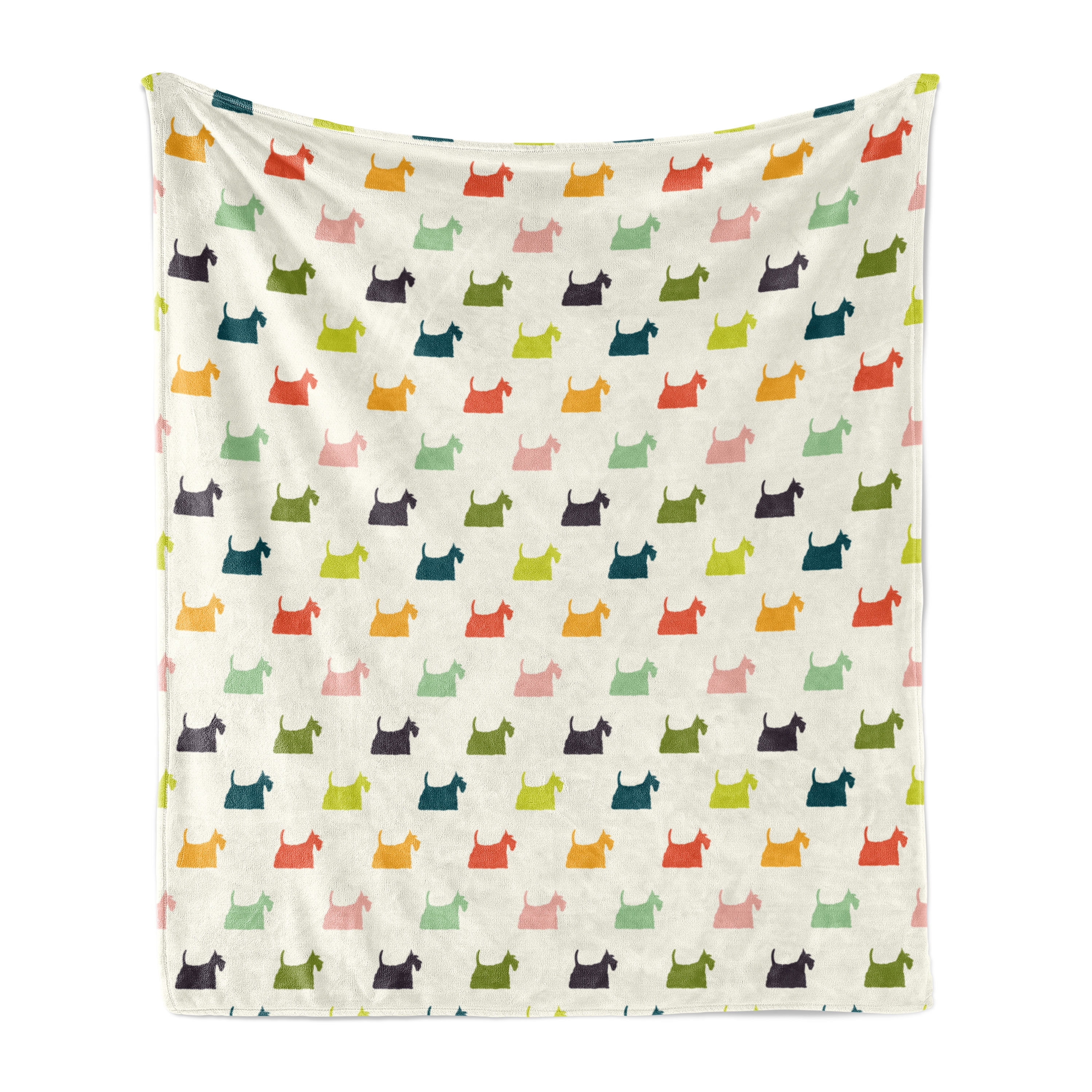 Scottie Dog Soft Flannel Fleece Throw Blanket Stencil Style Fluffy
