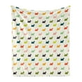 thumbnail image 1 of Scottie Dog Soft Flannel Fleece Throw Blanket, Stencil Style Fluffy Doggy Friends with Colorful Hairy Fur, Cozy Plush for Indoor and Outdoor Use, 70" x 90", Multicolor, by Ambesonne, 1 of 5