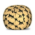 thumbnail image 1 of Scottie Dog Storage Toy Bag Chair, Silhouette of Adult Animals Running and Playing Repeating Pattern, Stuffed Animal Organizer Washable Bag, Large Size, Pale Yellow and Black, by Ambesonne, 1 of 3