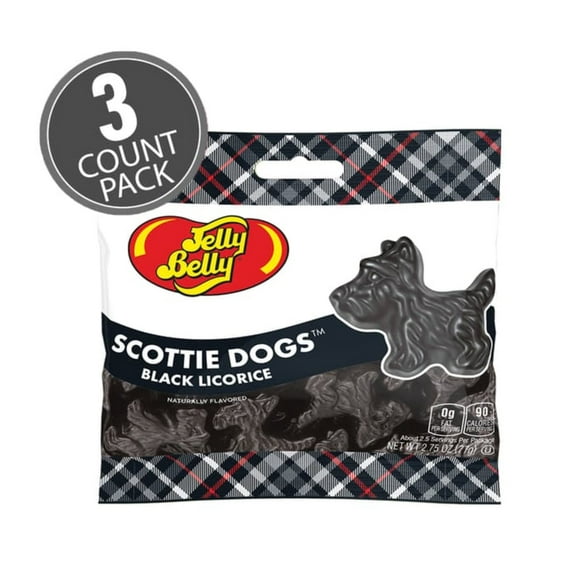 Scottie Dogs Black Licorice 2.75 oz Grab & Go Bag - 3 Bag Pack