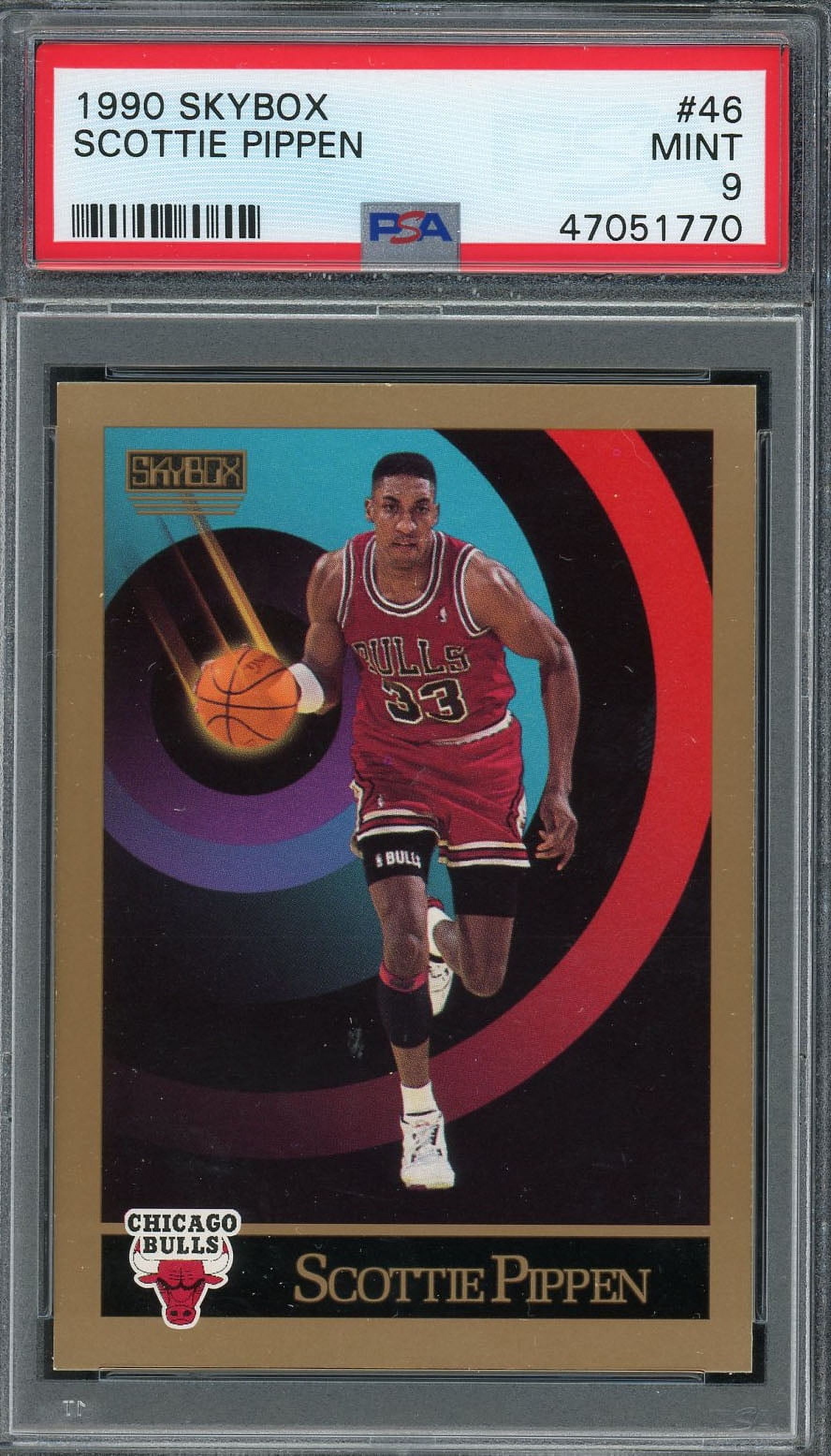 Scottie Pippen 1990 Skybox Basketball Card 46 Graded PSA 9 MINT