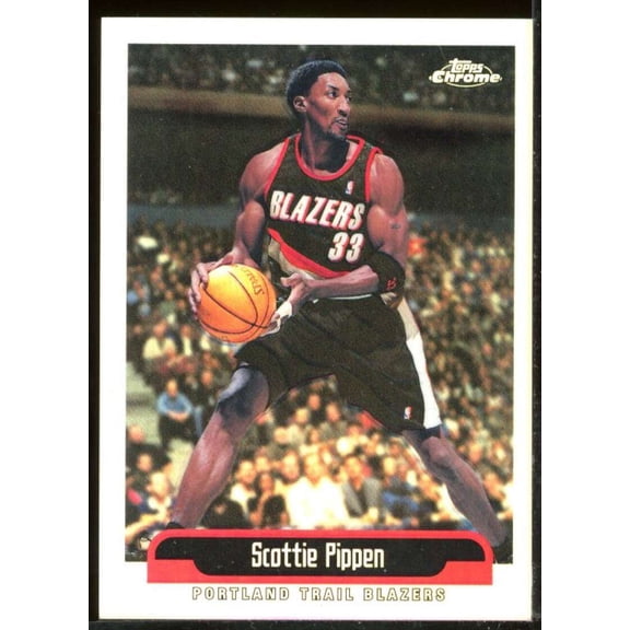 Scottie Pippen Card 1999-00 Topps Chrome Refractors #230