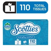 Scotties Everyday Comfort 2-ply Unscented, Hypoallergenic Facial Tissues, 1 Rectangular Box, 110 Tissues per Box