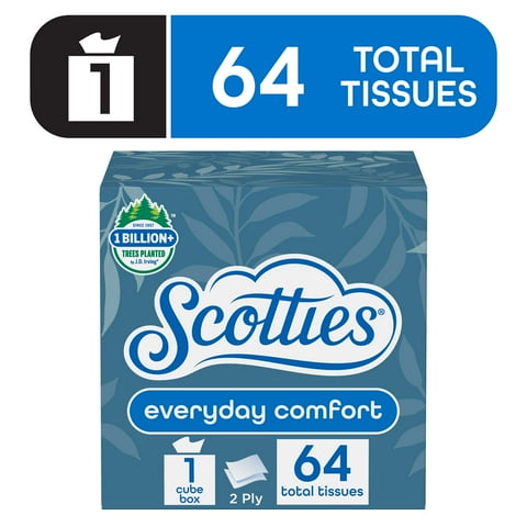 Scotties Facial Tissues, Everyday Comfort, 64 Tissues per Box