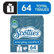 Scotties Everyday Comfort Facial Tissues, 1 Cube Box, 64 Facial Tissues Per Box, 2-Ply