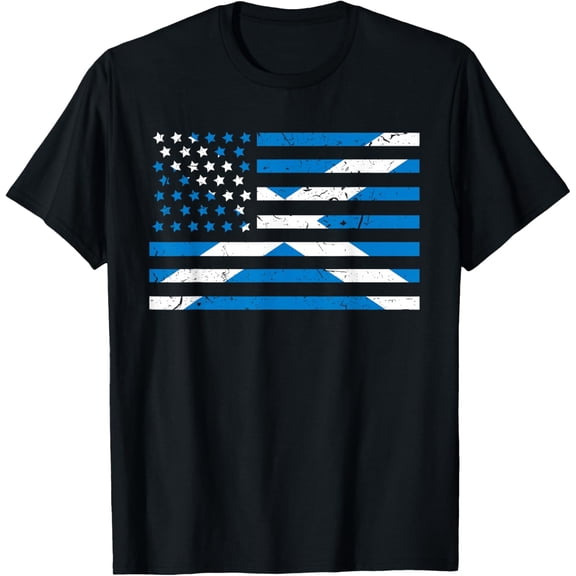 Scottish American Flag Proud Scotland USA For Men Women Kids T-Shirt