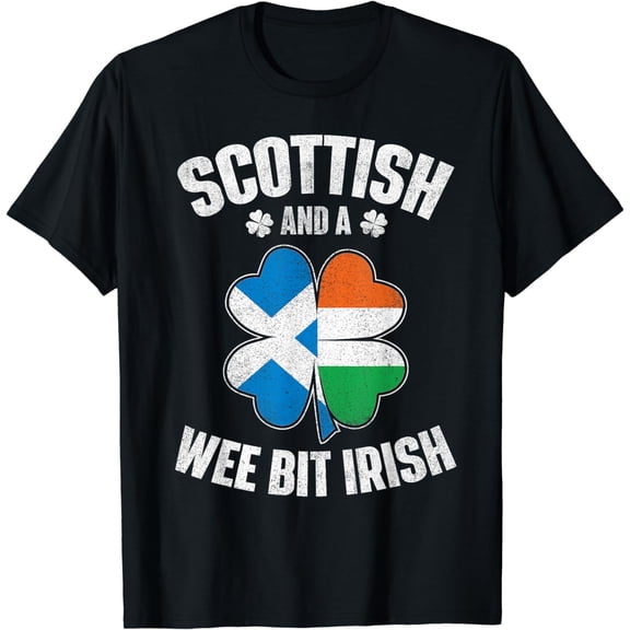 Scottish And A Wee Bit Irish - Scotland Ireland Heritage T-Shirt mens t shirt，black，women，funny，misfits，men，journey，t-shirt