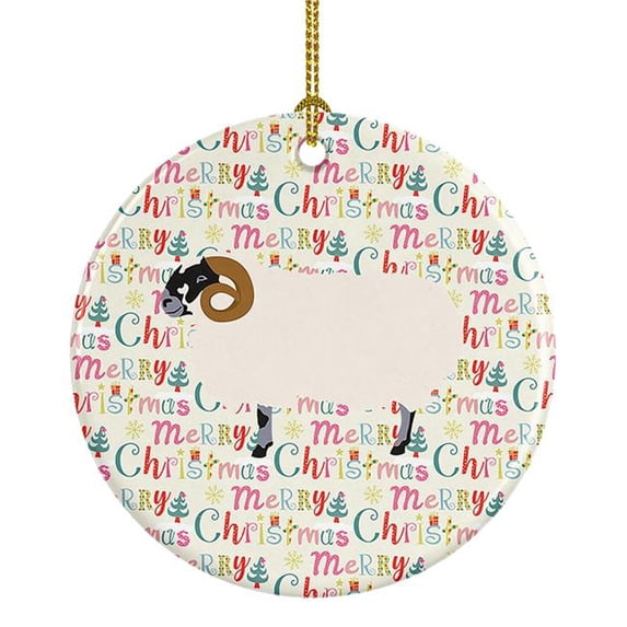 Scottish Blackface Sheep Christmas Ceramic Ornament 2.8 in x 2.8 in
