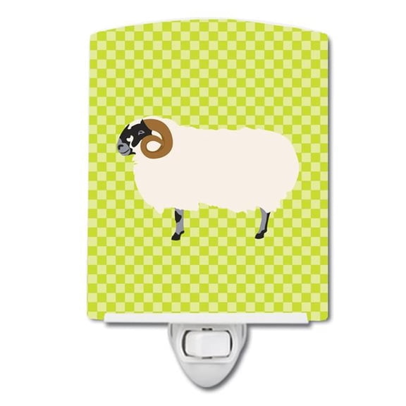 Scottish Blackface Sheep Green Ceramic Night Light