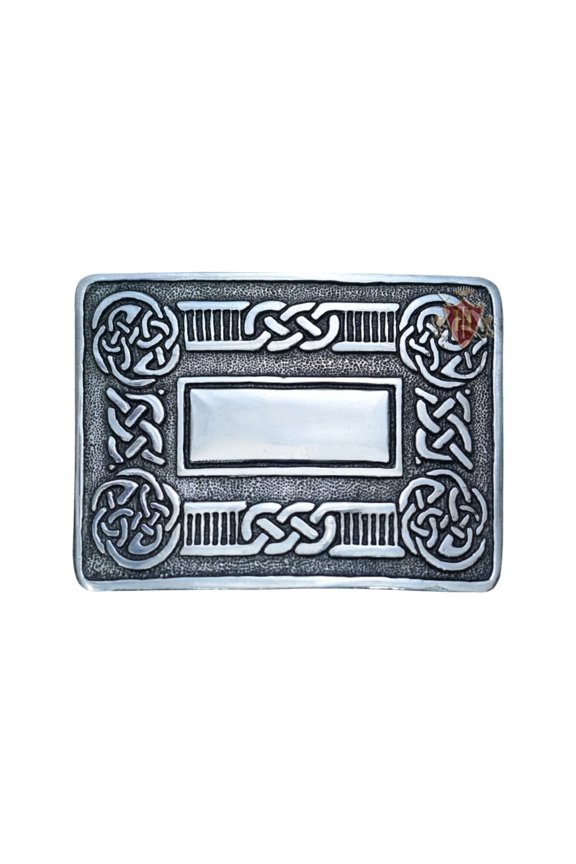 Scottish Celtic Design Kilt Buckle With Black Color Filing