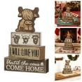 thumbnail image 1 of Scottish Cow Tiered Tray Stand - Farmhouse Desktop Ornament For Holiday Tabletop Display (A), 1 of 7