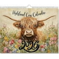 thumbnail image 1 of Scottish Cow Wall Calendar 2026, Monthly Planner with Beautiful Cows Art for Home Décor, Functional Gift for Cow Lovers and Nature Enthusiasts, 1 of 6