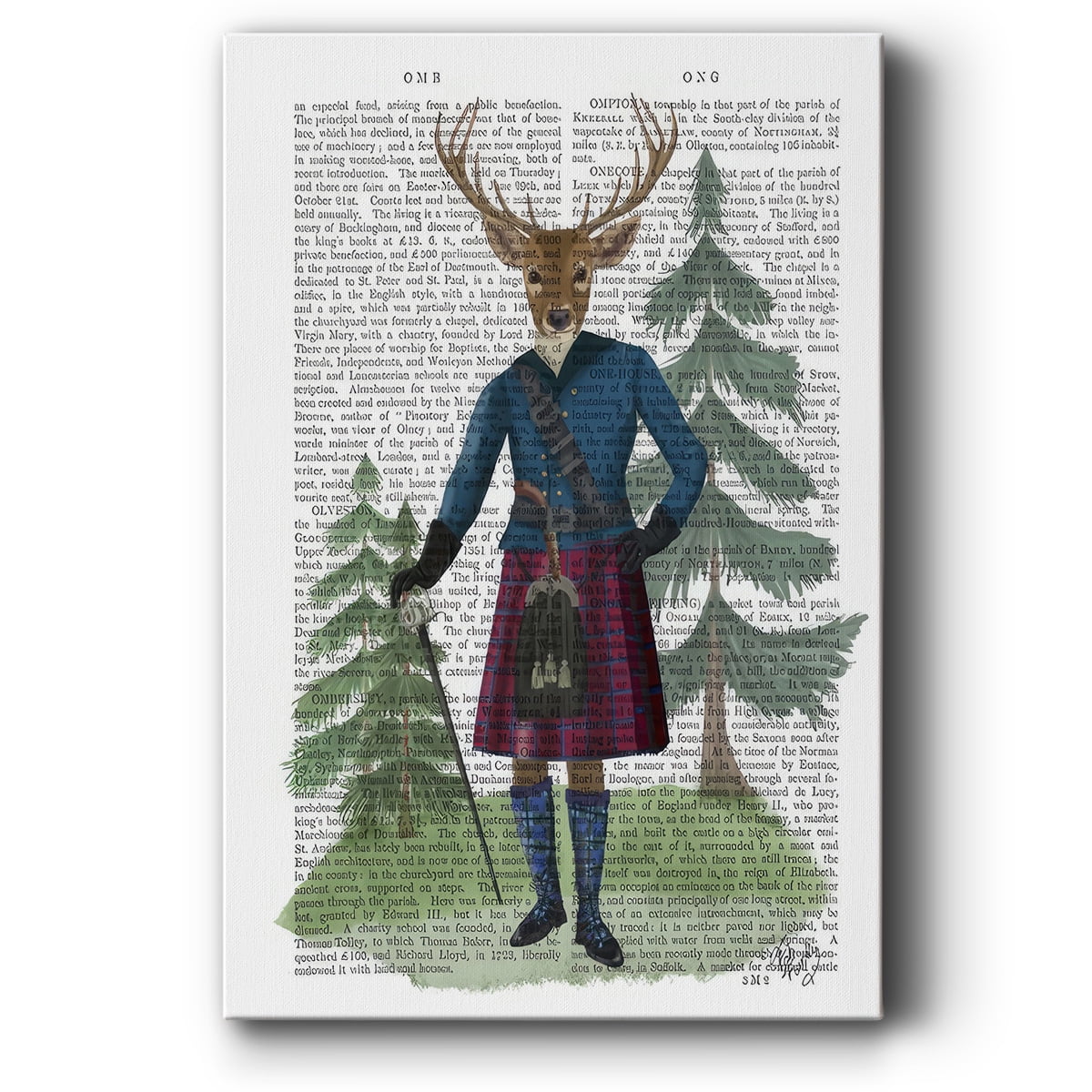 Scottish Deer Laird Tam OShunter, Full, Book Print- Gallery Wrapped Canvas