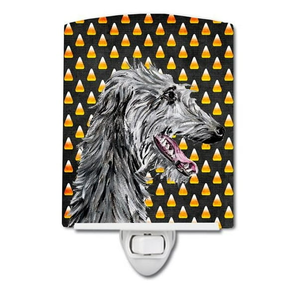 Scottish Deerhound Candy Corn Halloween Ceramic Night Light