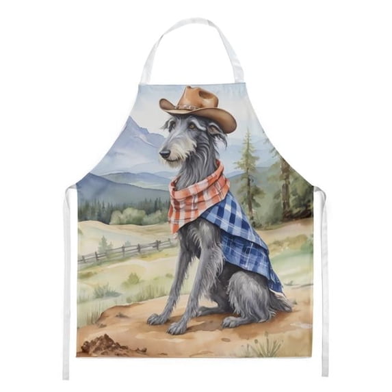 Scottish Deerhound Cowboy Welcome Apron 27 in x 30 in