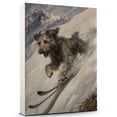 thumbnail image 1 of Scottish Deerhound Cute Dog Skiing Stretched Canvas Size 8x12 – Retro Scottish Deerhound Dog Batter in Action With Skiing for Themed Living Room, 1 of 5