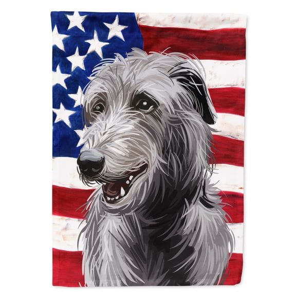 Scottish Deerhound Dog American Flag Garden Flag