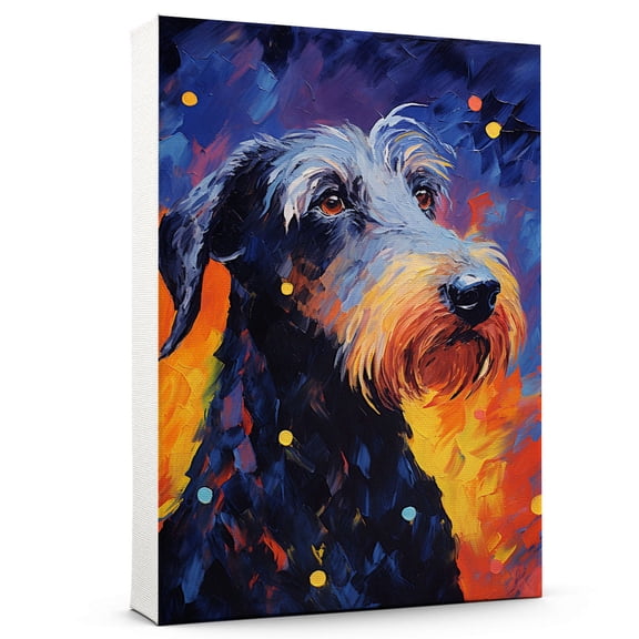 Scottish Deerhound Dog Canvas Starry Night Van Gogh Canvas for Living Room Oil Painting Artwork Landscape Canvas Artwok for Living Room Bedroom Home Decorations Wall Decor Large